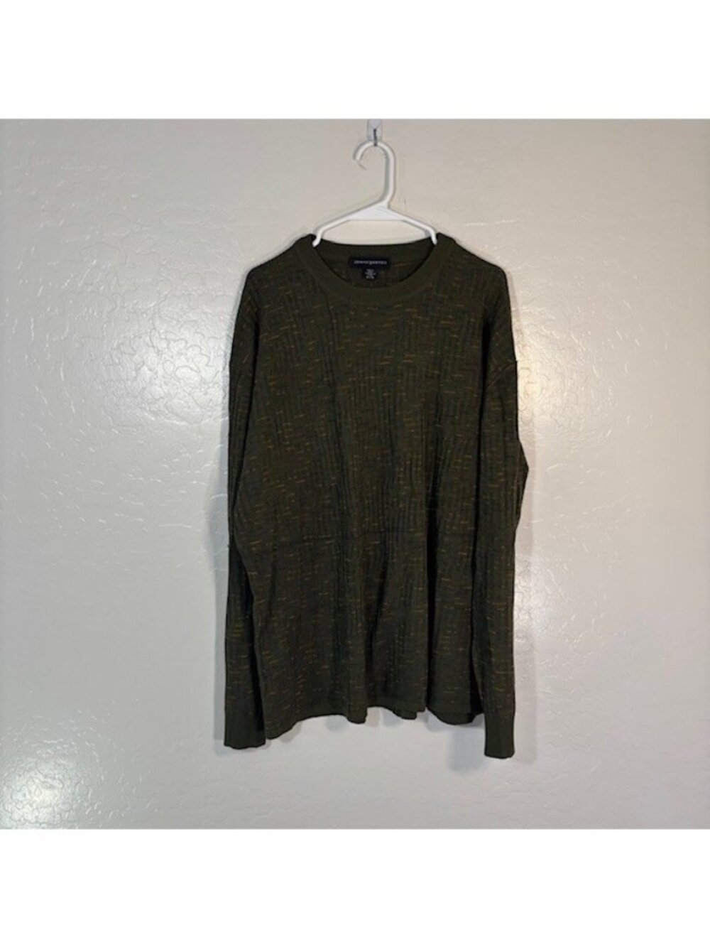 Jhane Barnes Sweater Mens XL Silk Knit Pullover Green Art Crewneck